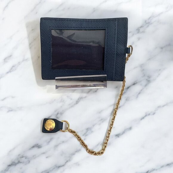 PRADA Blue Saffiano Leather ID Credit Card Wallet - Picture 1 of 7
